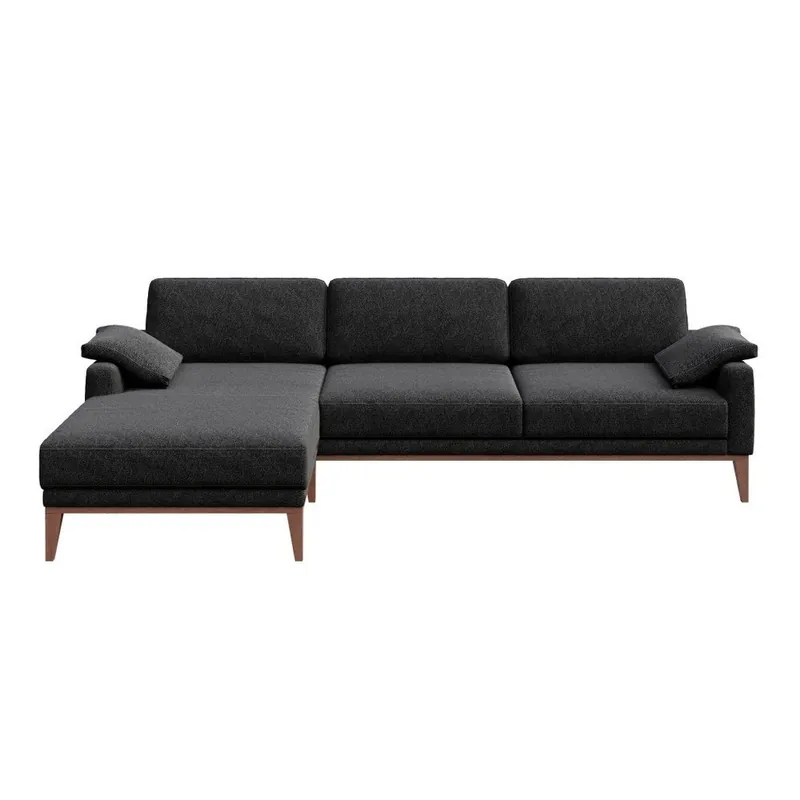 Antracytowa sofa z szezlongiem po lewej stronie MESONICA Musso Bonami Rabat