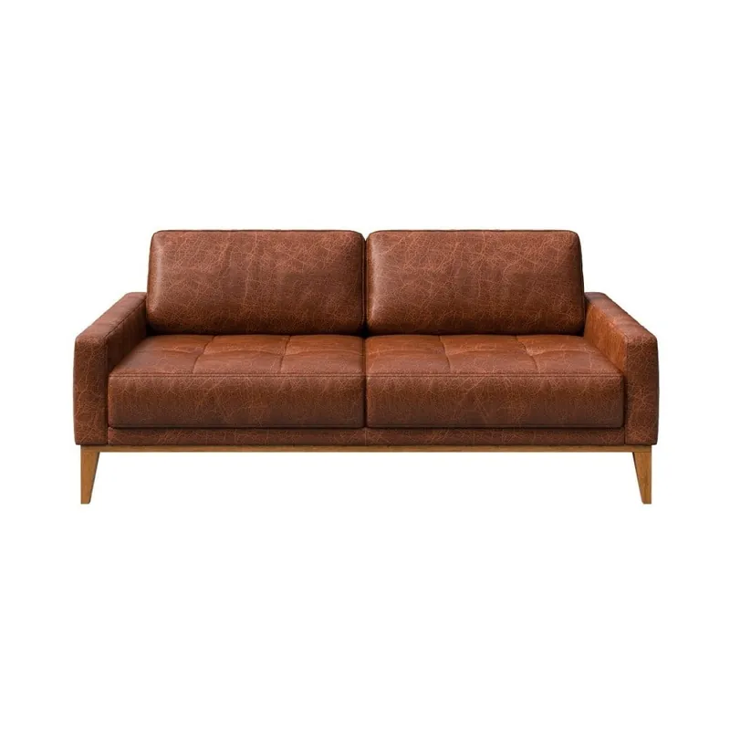 Tani Karmelowa sofa skórzana MESONICA Musso Tufted, 173 cm Bonami
