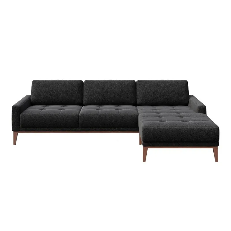 Antracytowa sofa z szezlongiem po prawej stronie MESONICA Musso Tufted Bonami Oferta czasowa