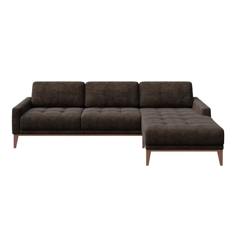 Ciemnobrązowa sofa z szezlongiem po prawej stronie MESONICA Musso Tufted Bonami Szybka dostawa