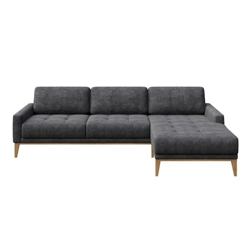 Wysoka jakość Ciemnoszara sofa z szezlongiem po prawej stronie MESONICA Musso Tufted Bonami