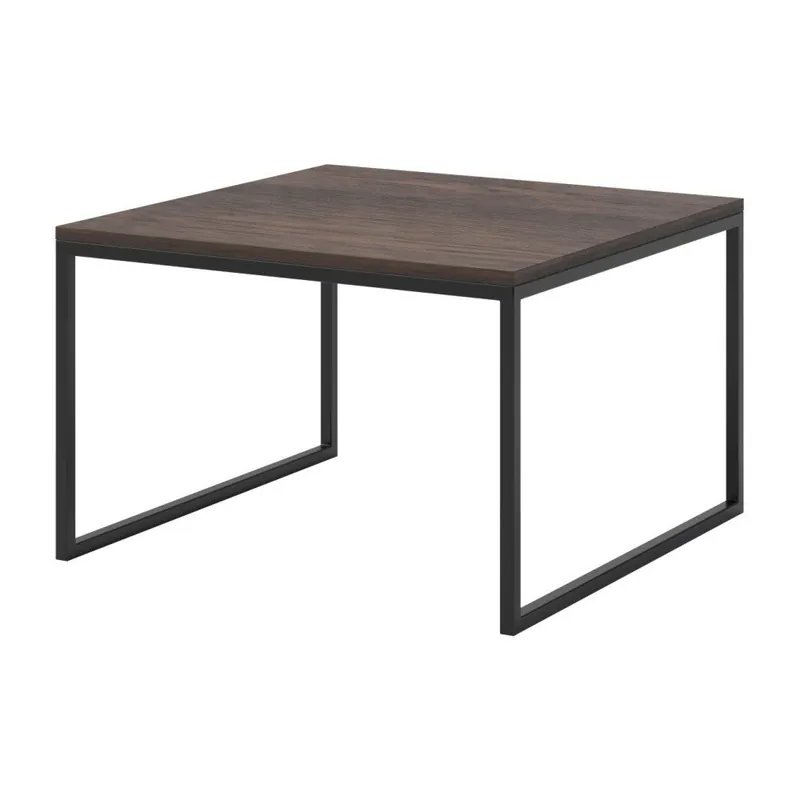 Sprawdź teraz Stolik z ciemnym blatem z drewna dębowego oraoraz czarnymi nogami MESONICA Eco, 70x70 cm Bonami