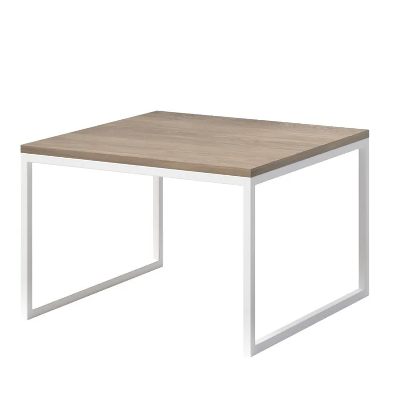 Stolik z blatem z drewna dębowego oraz białymi nogami MESONICA Eco, 60x60 cm Bonami Wyjątkowa oferta