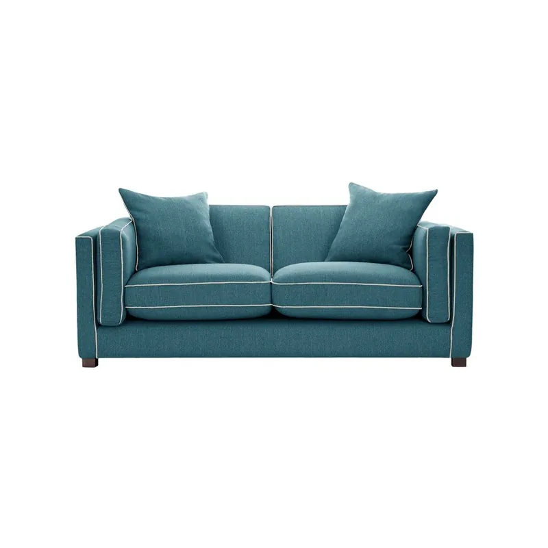 Najlepsza cena Turkusowa sofa 2-osobowa z kremowym wykończeniem Rodier Organdi Bonami