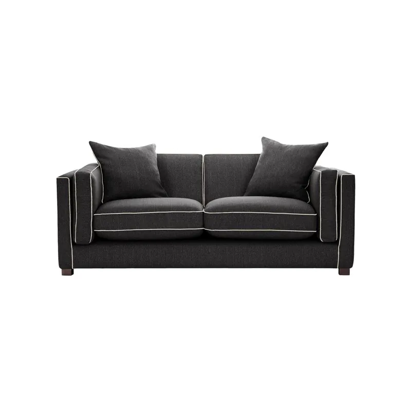Antracytowa sofa 2-osobowa z kremowym wykończeniem Rodier Organdi Bonami Kup online