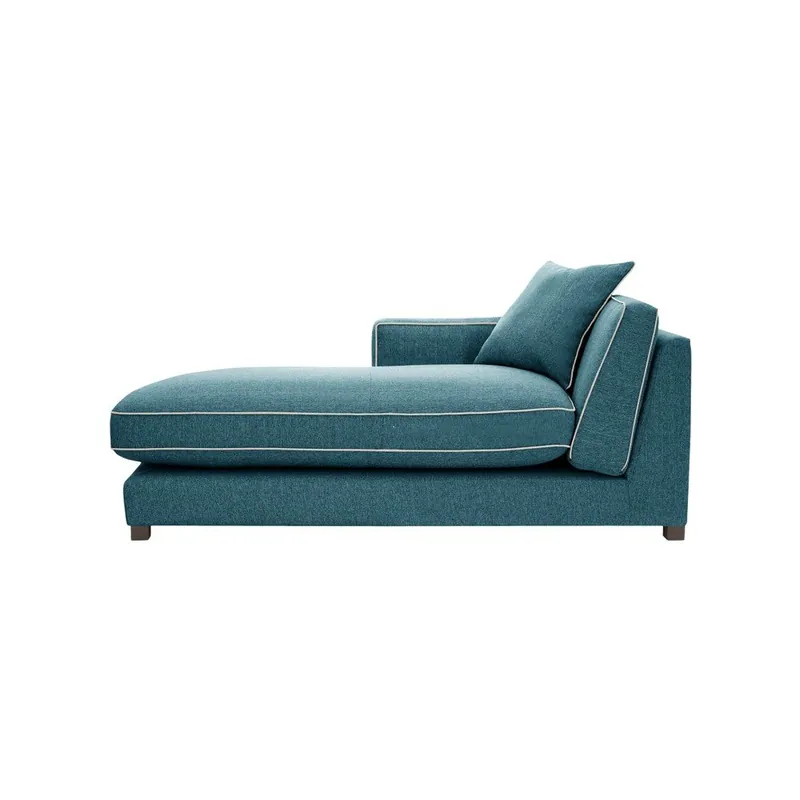 Turkusowy szezlong prawostronny z kremowym wykończeniem Rodier Organdi Bonami Oferta limitowana