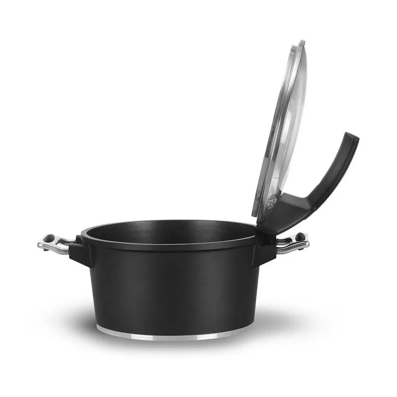 Oferta limitowana Czarny garnek ze szklaną pokrywką Pensofal Suprema, ⌀ 24 cm Bonami