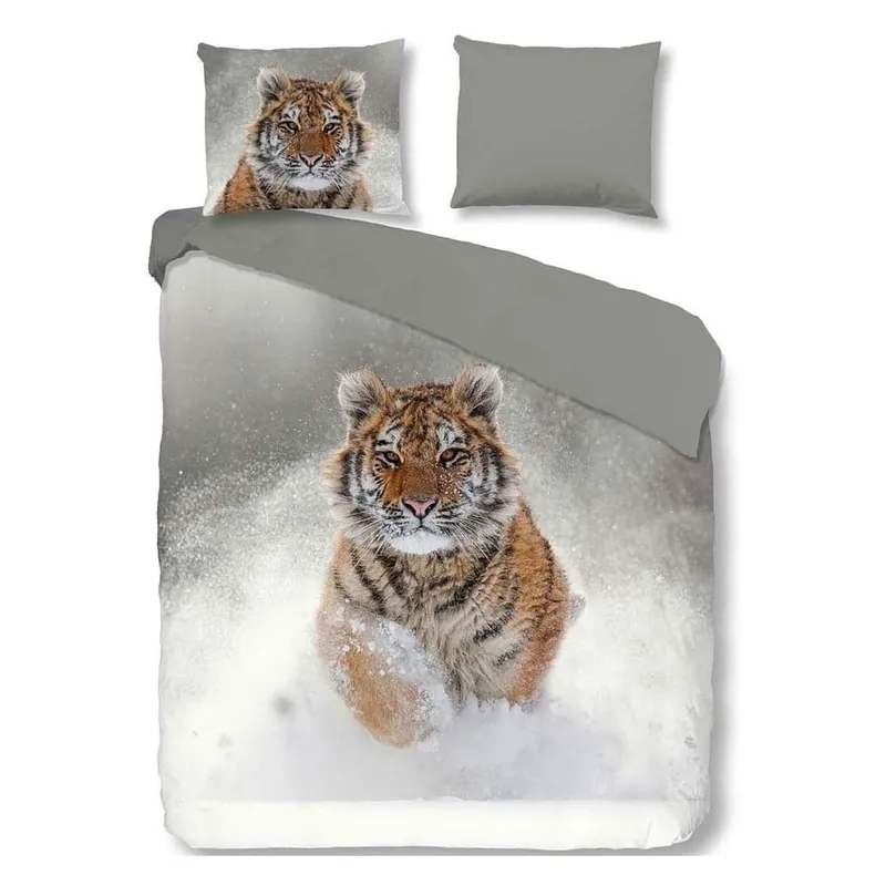 Szybka wysyłka Bawełniana pościel jednoosobowa Muller Textiels Snow Tiger, 140x200 cm Bonami