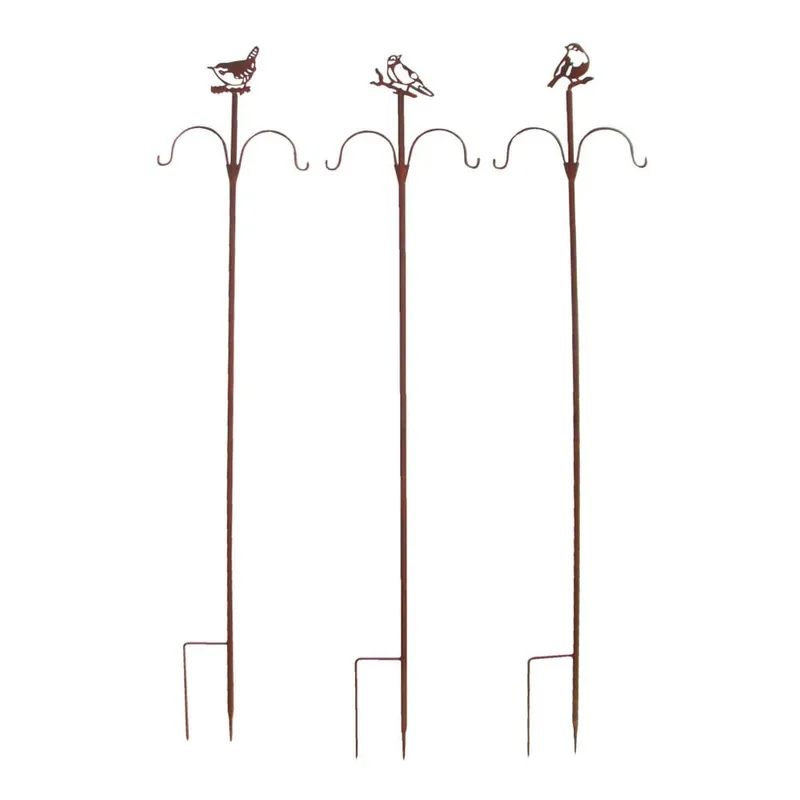Dostępne od ręki Zestaw 3 szpikulców na karmę dla ptaków Esschert Design, wys. 149 cm Bonami