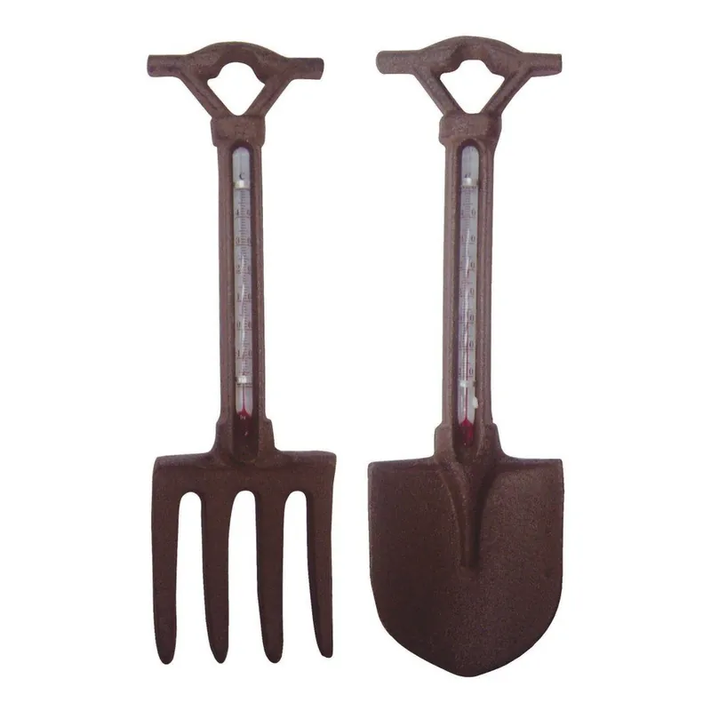 Oferta Zestaw 2 żeliwnych termometrów w kształcie widełek i łopatki Esschert Design, wys. 23,6 cm Bonami
