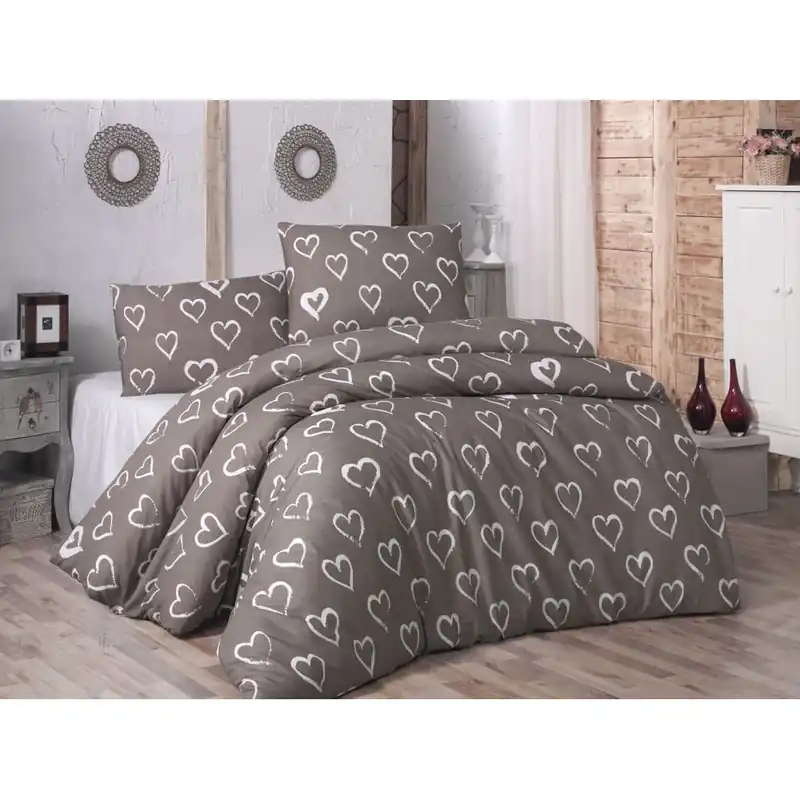 Bestseller Pościel dwuosobowa z prześcieradłem i 2 poszewkami na poduszki Hearts, 200x220 cm Bonami