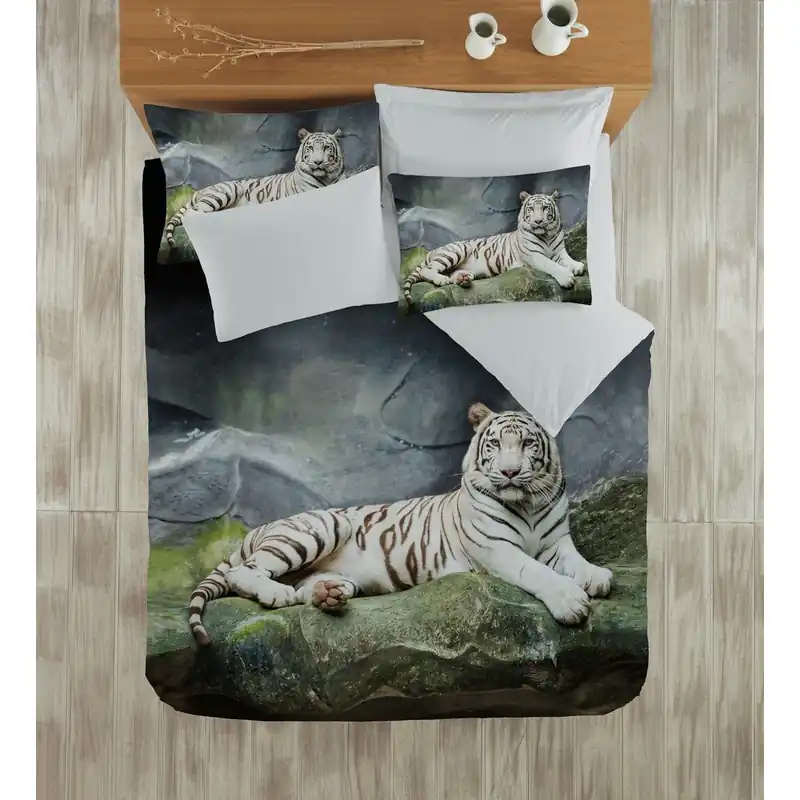 Tylko do końca tygodnia Pościel dwuosobowa z prześcieradłem Tiger, 200x220 cm Bonami