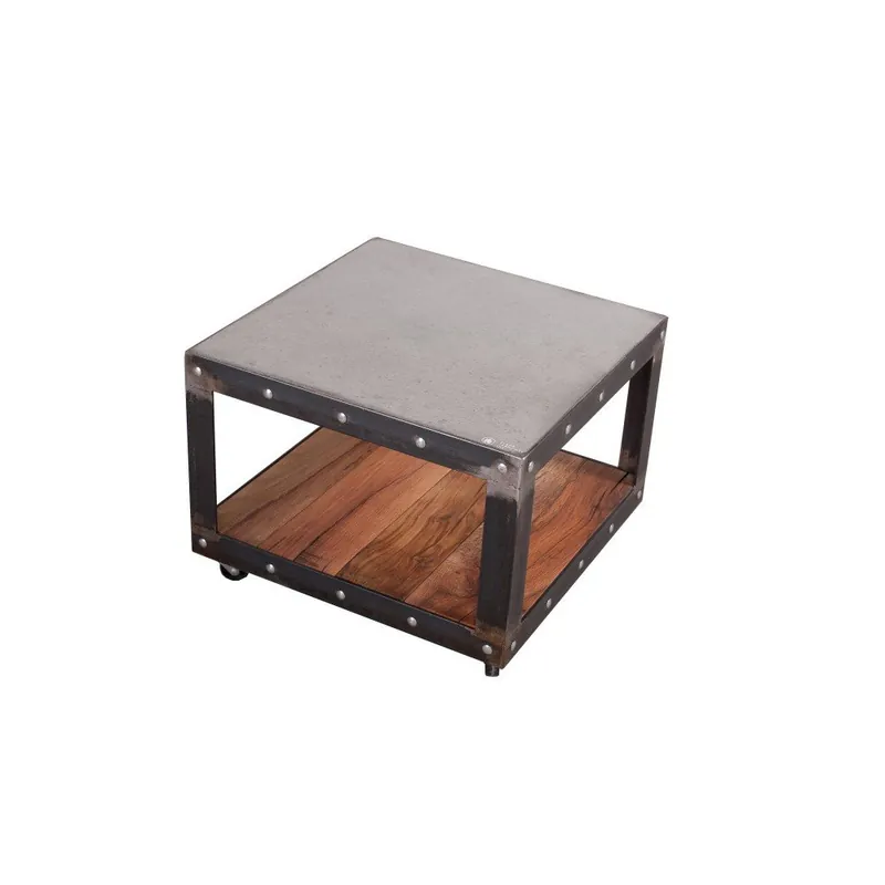 Tylko do końca tygodnia Stolik z blatem z drewna dębowego z recyklingu i betonu FLAME furniture Inc. Little Jumbo Bonami