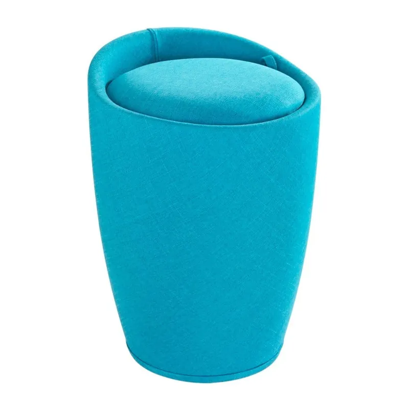 Turkusowy kosz na pranie i taboret w jednym Wenko Linen Look, 20 l Bonami Wysoka jakość