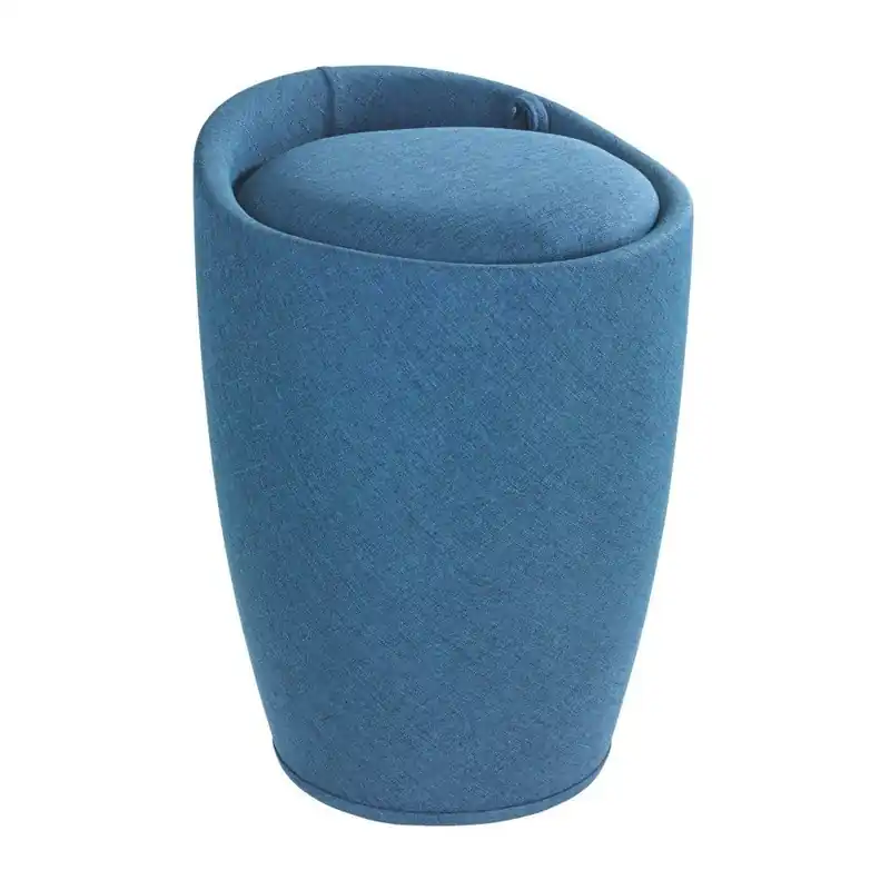 Niebieski kosz na pranie i taboret w jednym Wenko Linen Look, 20 l Bonami Ostatnie sztuki