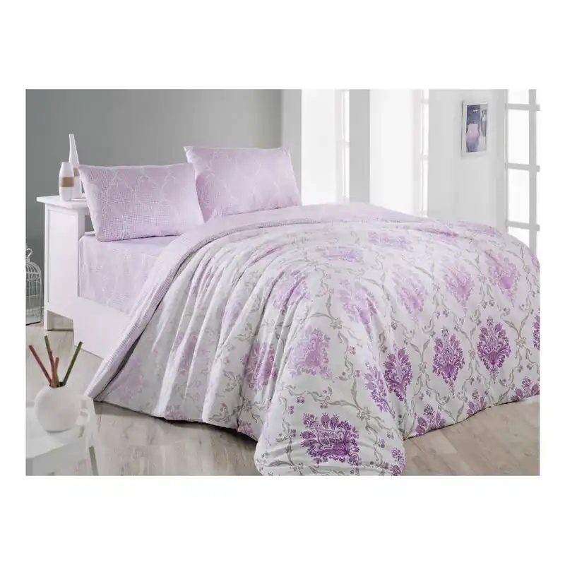 Pościel z prześcieradłem Damask, 200x220 cm Bonami Łatwy zwrot