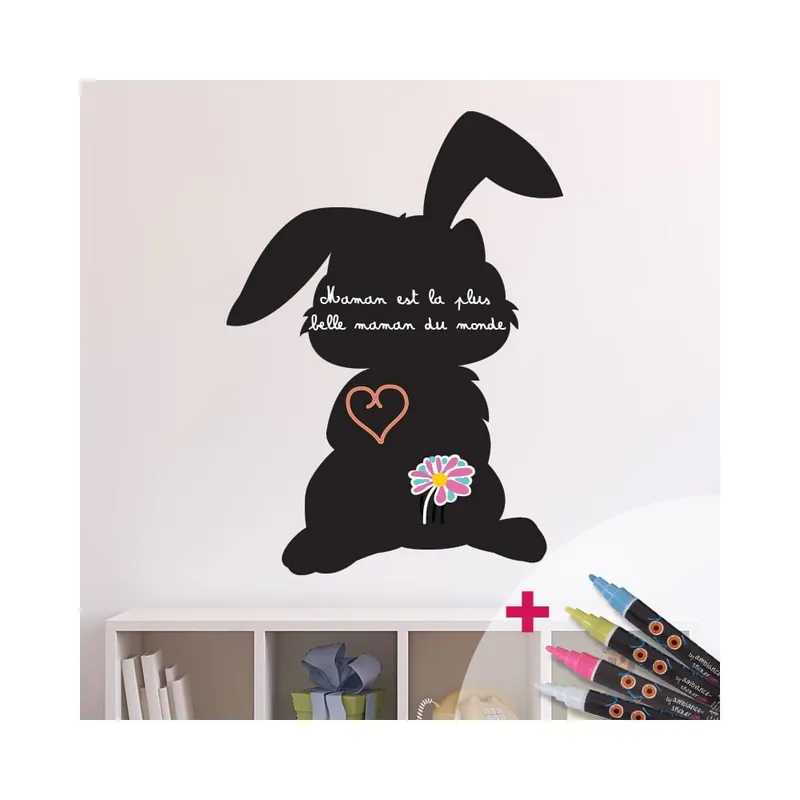 Premium Tablica samoprzylepna z 4 kredowymi mazakami Fanastick Shadow of Rabbit Bonami