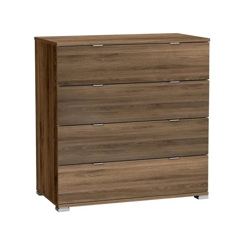 Promocja Komoda z 4 szufladami z dekorem drewna orzechowego Perfect Bonami