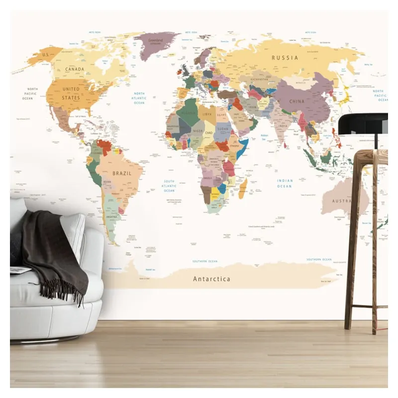 Dostępne od ręki Tapeta wielkoformatowa Artgeist World Map, 350x245 cm Bonami
