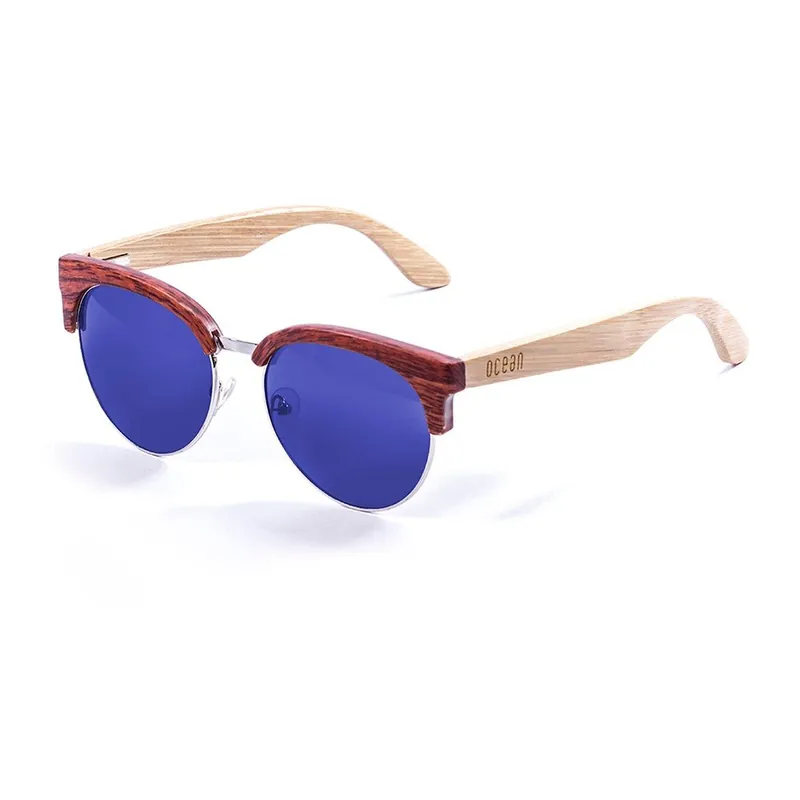 Kup online Bambusowe okulary przeciwsłoneczne z niebieskimi szkłami Ocean Sunglasses Medano Lindsey Bonami