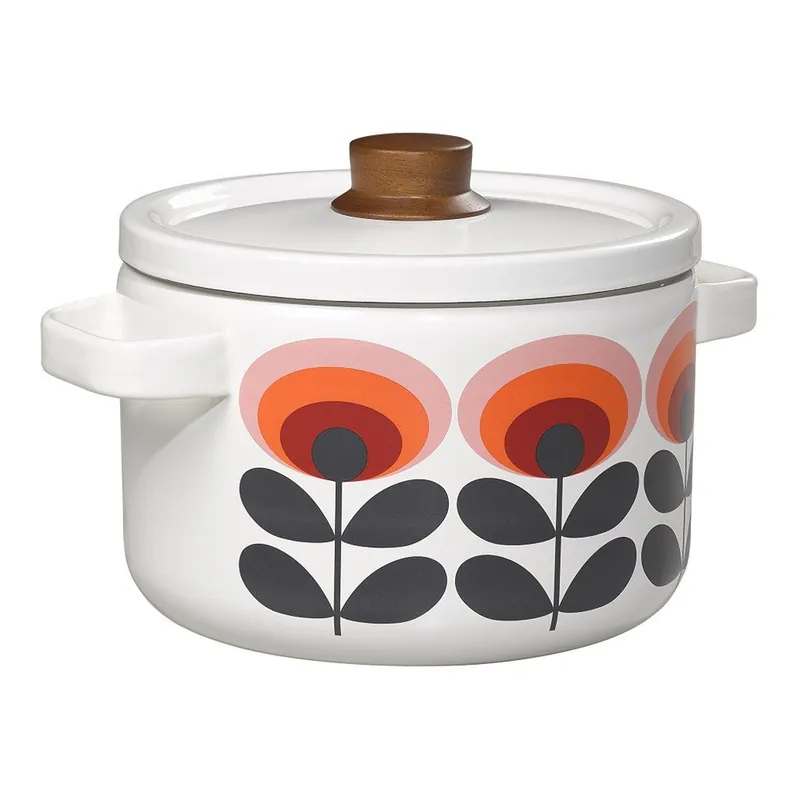 Emaliowany garnek z pokrywką Orla Kiely Gerbera, 4 l Bonami Rabat