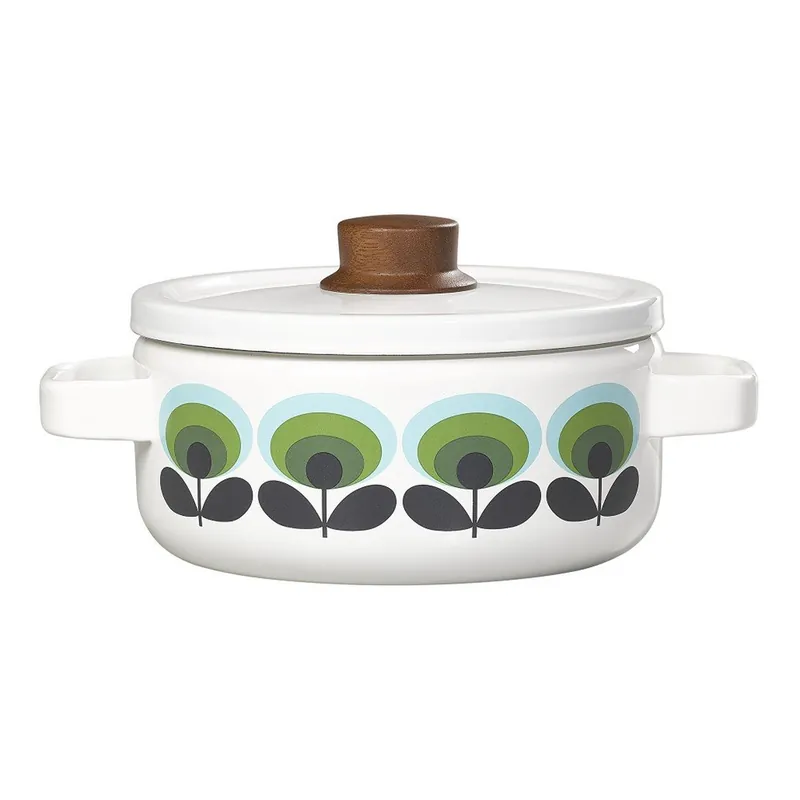 Cena promocyjna Emaliowany garnek z pokrywką Orla Kiely Anthurie, 2,2 l Bonami