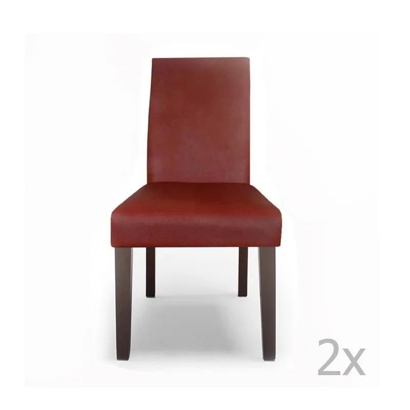 Oferta czasowa Zestaw 2 czerwonych krzeseł skórzanych SOB Bonami