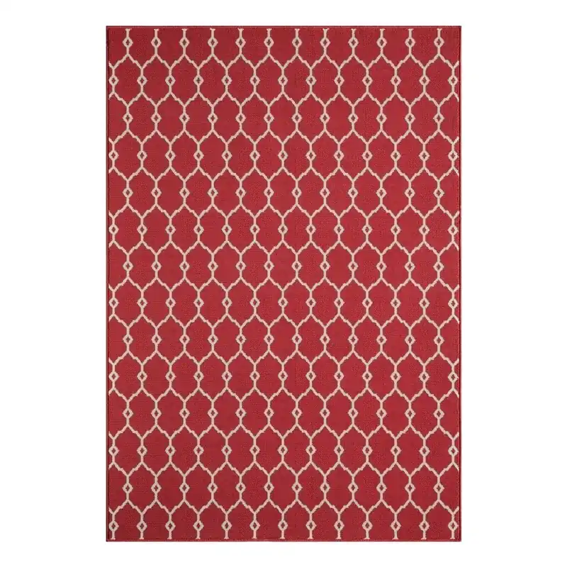 Szybka dostawa Czerwony wytrzymały dywan Webtapetti Trellis Red, 133x190 cm Bonami