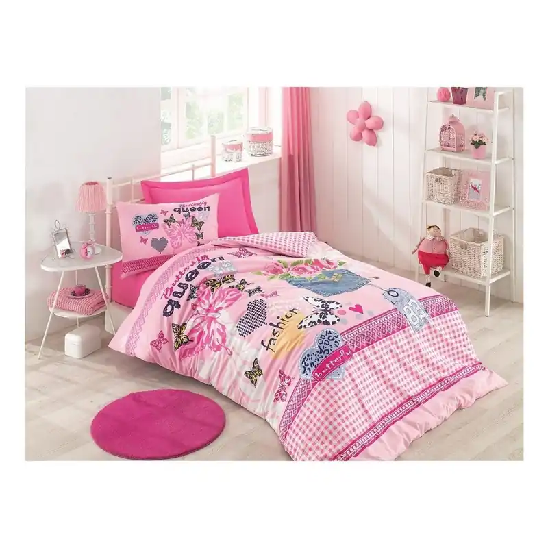 Pościel jednoosobowa z prześcieradłem Sweet Queen, 160x220 cm Bonami Kup online
