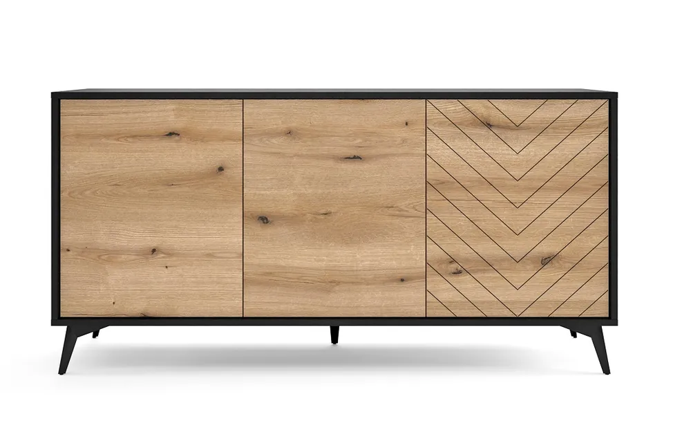 VIDAR K154 komoda 3D evoke/czarny Ograniczona ilość