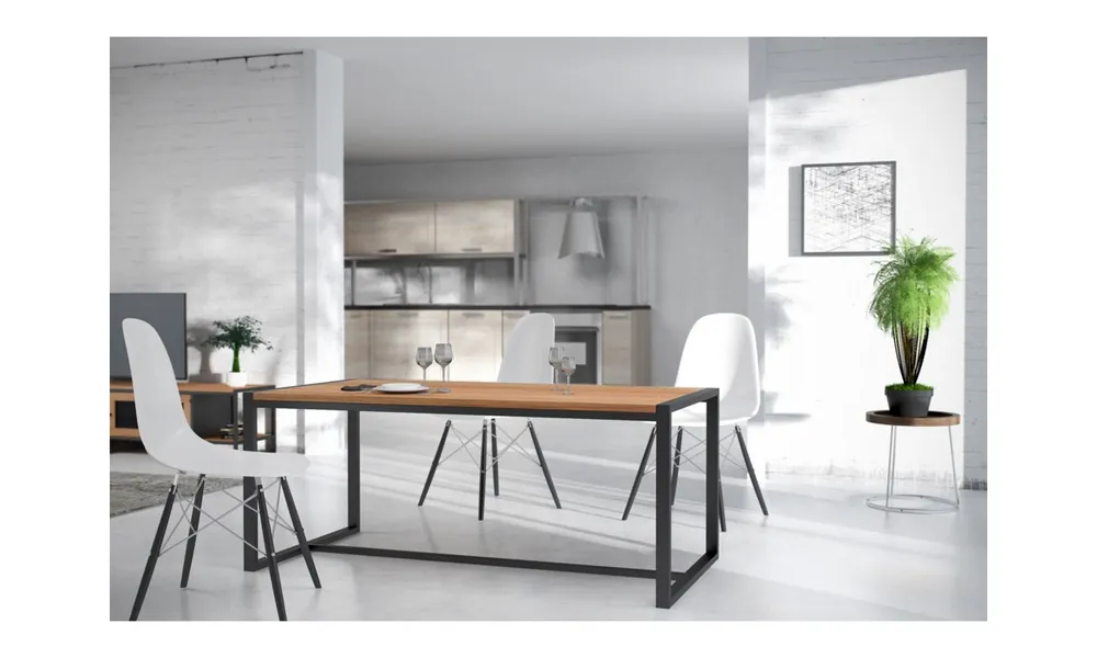 Oferta limitowana Stół/biurko w stylu industrialnym z drewna i stali DSMASt2