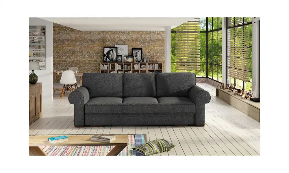 Szara, rozkładana sofa z pojemnikiem na pościel Bukiet inari94 Wyjątkowa oferta