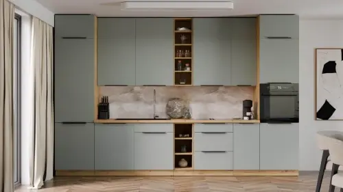 Hit cenowy Zestaw mebli kuchennych Aria aquamarine/artisan 370 cm