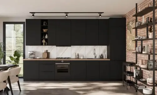 Rabat Zestaw mebli kuchennych Aria czarny/czarny 390 cm