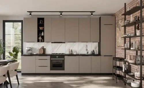 Zestaw mebli kuchennych Aria sandgrau/czarny 390 cm Kup teraz