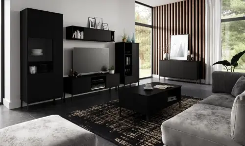 Darmowy zwrot Zestaw mebli salon Querty 1 czarny