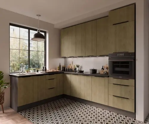 Nowość Zestaw narożny mebli kuchennych Cremona Antracyt 210x290 cm 10 szafek z blatem