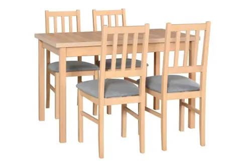 Zestaw stół rozkładany Max 10 + 4 krzesła drewniane Bos 4 Wyjątkowa oferta
