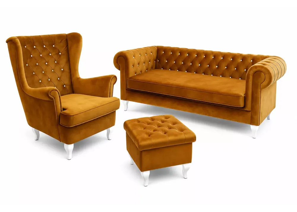 Wybór klientów Tapicerowany zestaw wypoczynkowy Chesterfield Asti