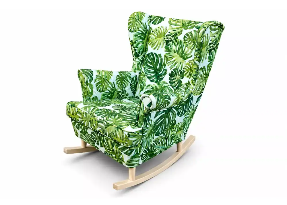 Premium Skandynawski fotel tapicerowany Uszak Tropic na płozach
