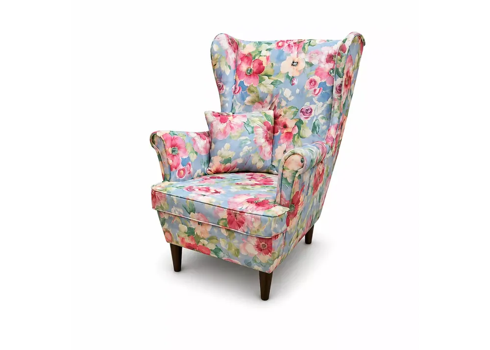 Do wyczerpania zapasów Wygodny fotel uszak Flower 2 w stylu skandynawskim