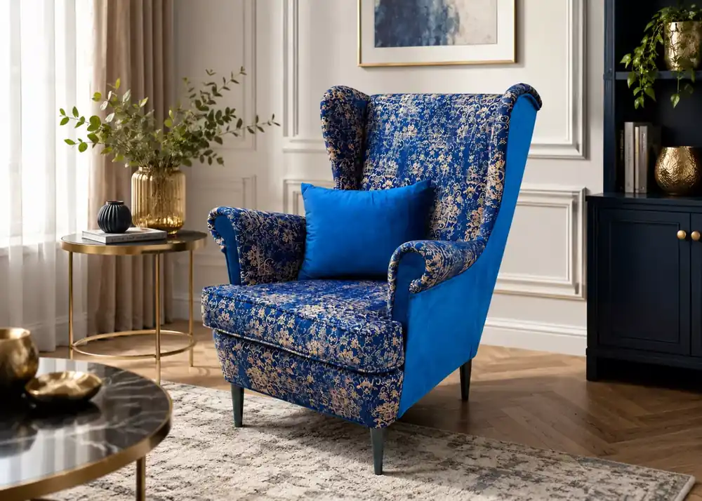 Skandynawski fotel uszak Vintage Carpet Oferta limitowana