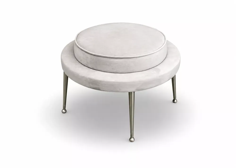 Okrągły podnóżek Muszelka w stylu glamour Tani