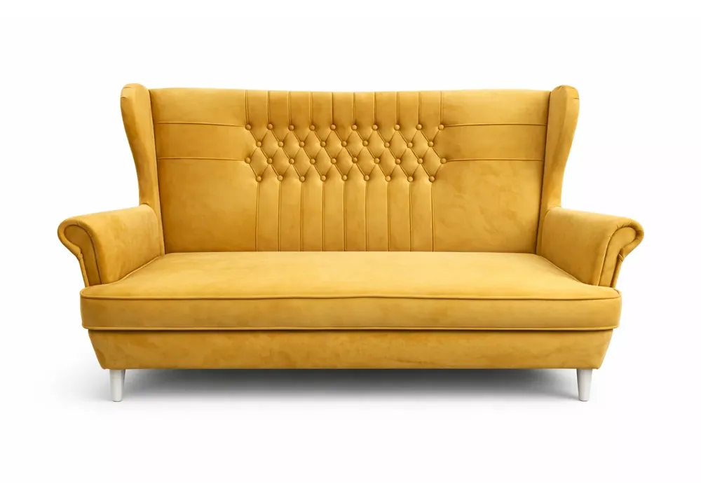 Dostępne od ręki Tapicerowana sofa uszak z przeszyciami i pikowaniem