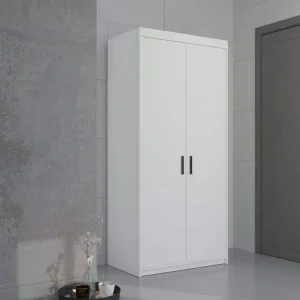 Darmowy zwrot Biała Szafa dwudrzwiowa Ele 2 D w stylu loftowym