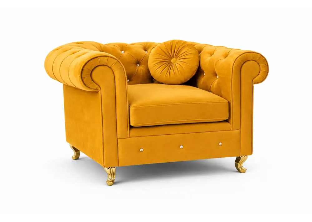 Do wyczerpania zapasów Elegancki fotel Prima pikowany chesterfield