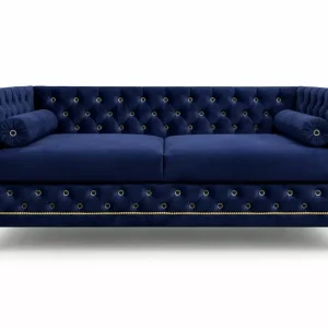 (Wyprzedaż) Kanapa Luxury, granatowy welur Premium