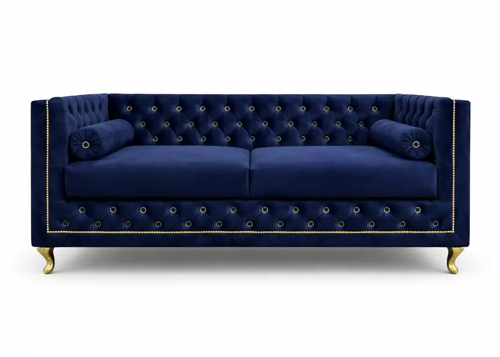 (Wyprzedaż) Kanapa Luxury, granatowy welur Premium