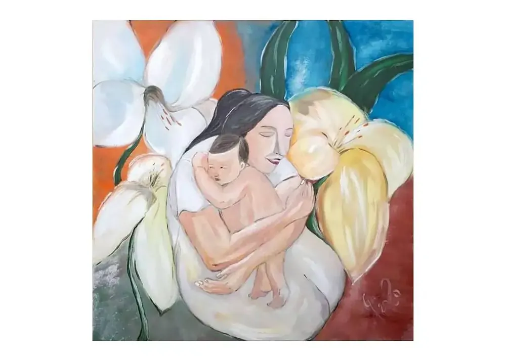 Obraz olejny Macierzyństwo 60x60 cm Tylko dziś