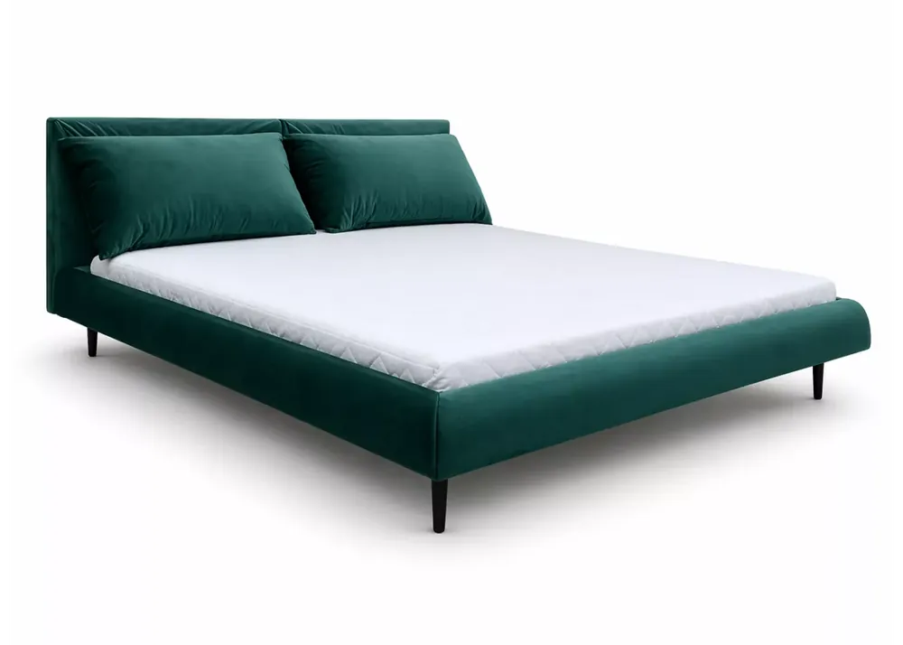 (Wyprzedaż) Łóżko tapicerowane Valentino 200x220cm , butelkowa zieleń welur Promocja
